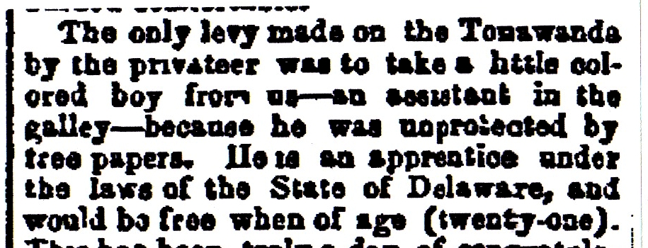 Excerpt from the New York Herald 1862 article concerning David White
