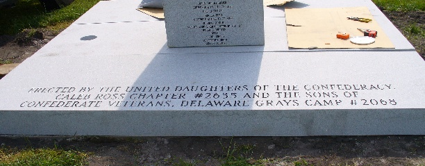 Delaware Confederate Monument Construction and Istallation