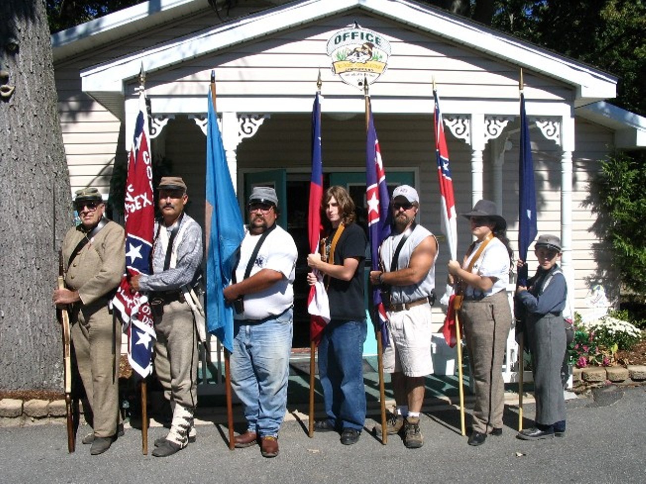 'Delaware Grays' Color Guard practicing and drilling on the Camp Big Oaks Campground on Sunday, October 2nd, 2005