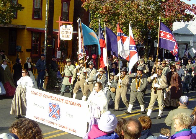 Delaware Grays Color Guard marching in the Gettysburg Remebrance Day Parade